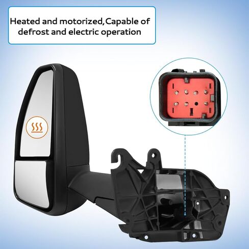 Hood Mirror Black Left Driver Side fit for 2023+ Peterbilt 579 Semi Trucks (Left) in Saudi Arabia