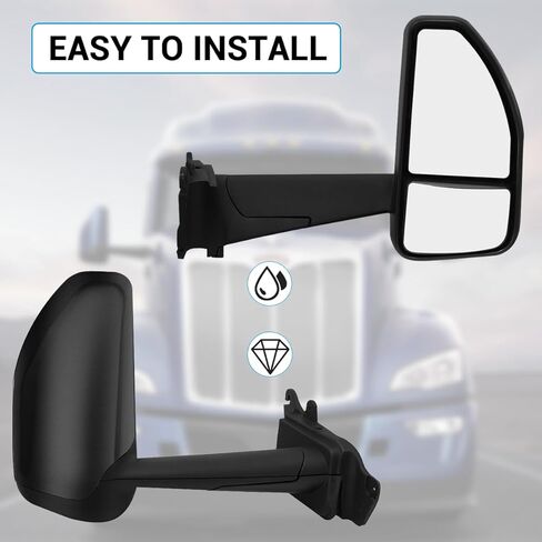 Hood Mirror Black Left Driver Side fit for 2023+ Peterbilt 579 Semi Trucks (Left) in Saudi Arabia