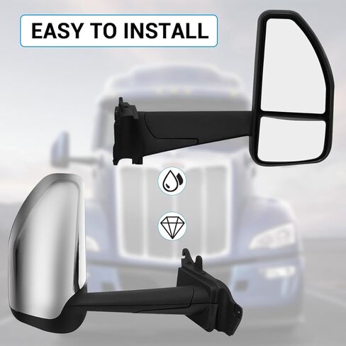 Hood Mirror Chrome Left Driver Side fit for 2023+ Peterbilt 579 Semi Trucks (Left) in Saudi Arabia