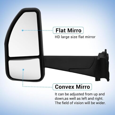 Hood Mirror Chrome Left Driver Side fit for 2023+ Peterbilt 579 Semi Trucks (Left) in Saudi Arabia