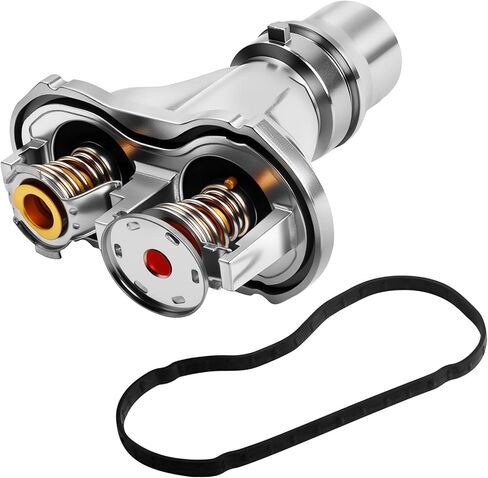 4K659-000 مجموعة مبيت منظم حرارة مبرد محرك الألومنيوم المطورة متوافقة مع 2008 2009 2010 Ford F-250 F-350 F-450 F-550 Super Duty 6.4L V8 in Kuwait