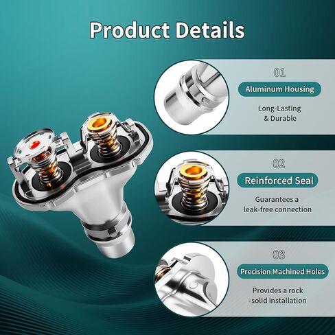 4K659-000 مجموعة مبيت منظم حرارة مبرد محرك الألومنيوم المطورة متوافقة مع 2008 2009 2010 Ford F-250 F-350 F-450 F-550 Super Duty 6.4L V8 in Kuwait