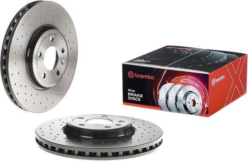 عمود الفرامل الأمامي Brembo 09.A758.1X Xtra المطلي بالأشعة فوق البنفسجية بفتحات تهوية دوار الفرامل الأمامية AUDI/AUDI (FAW) OE # 8K0615301A in Kuwait