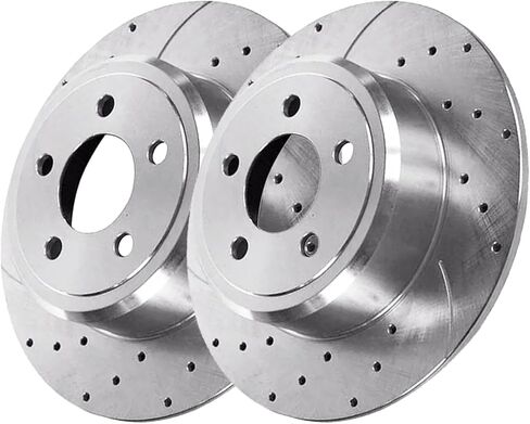 Rear Brake Rotors Replacement for Dodge Charger 2006 2007 2008 2009 2010 2011 2012 2013 2014 2015 2016 2017 2018-2021, for Challenger Magnum, Chrysler 300 Brakes, Drilled Slotted Rear 12.6" in Kuwait