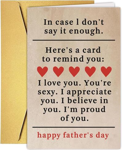 Romantic Happy Father's Day Card for Husband Boyfriend Partner Spouse, Funny Love You Fathers Day Card from Wife Girlfriend, Lovely Fathers Day Cards Gift for Him in Saudi Arabia