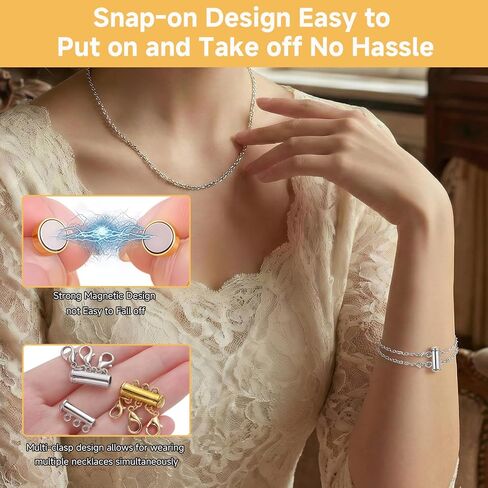 22 Premium Necklace Clasp and Extender Set - Adjustable Chain Extensions with Secure Lobster Clasps for Necklaces, Bracelets & Jewelry Making - Multi-Size Accessories for Layering in Saudi Arabia