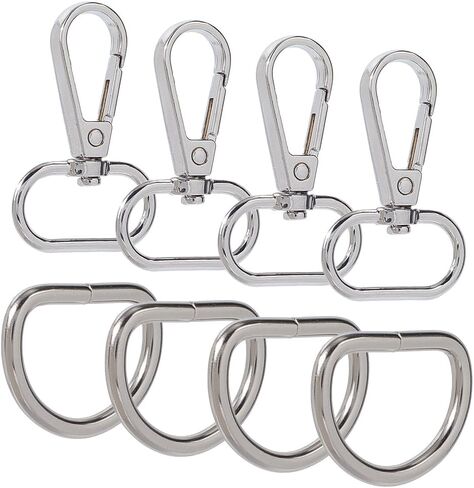 1 Box 10 Sets 20Pcs Swivel Snap Hooks 1 Inch Lobster Claw Clasp and D Ring Bulk Alloy Metal Bronze Push Gate Oval Trigger Snap Hook Clasps for Keychains Purse Strap Landyard DIY Craft Making in Kuwait