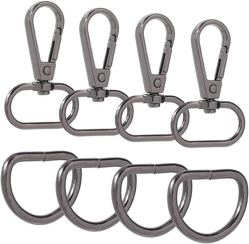 1 Box 10 Sets 20Pcs Swivel Snap Hooks 1 Inch Lobster Claw Clasp and D Ring Bulk Alloy Metal Bronze Push Gate Oval Trigger Snap Hook Clasps for Keychains Purse Strap Landyard DIY Craft Making in Kuwait