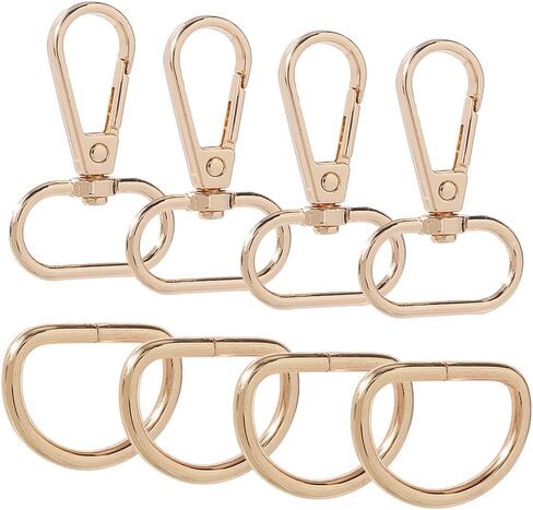 1 Box 10 Sets 20Pcs Swivel Snap Hooks 1 Inch Lobster Claw Clasp and D Ring Bulk Alloy Metal Bronze Push Gate Oval Trigger Snap Hook Clasps for Keychains Purse Strap Landyard DIY Craft Making in Kuwait