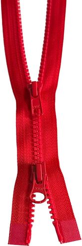 2pcs YKK #5 Molded Plastic Two-Way Separating, Open-End Jacket Zipper - Tape Color: Hot Red #519W - Choose Your Length - Made in The United States (Hot Red #519W, 29" Inches) in Kuwait