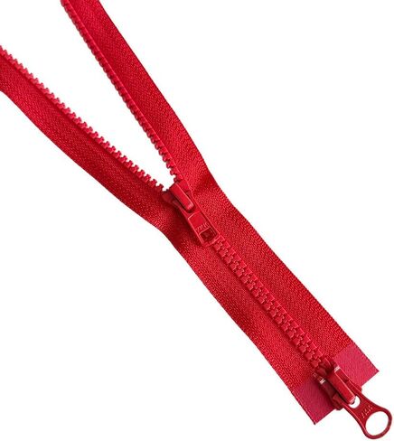 2pcs YKK #5 Molded Plastic Two-Way Separating, Open-End Jacket Zipper - Tape Color: Hot Red #519W - Choose Your Length - Made in The United States (Hot Red #519W, 29" Inches) in Kuwait