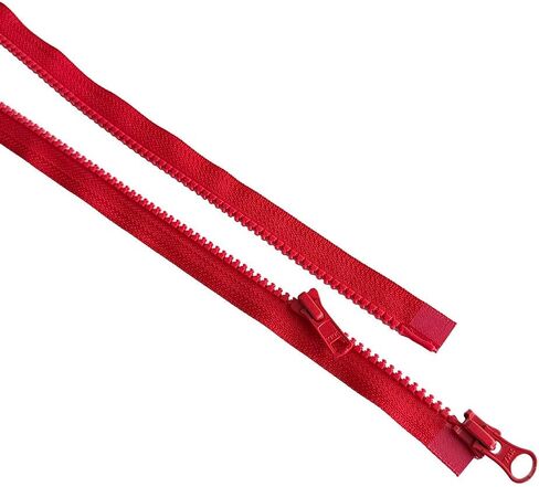 2pcs YKK #5 Molded Plastic Two-Way Separating, Open-End Jacket Zipper - Tape Color: Hot Red #519W - Choose Your Length - Made in The United States (Hot Red #519W, 29" Inches) in Kuwait