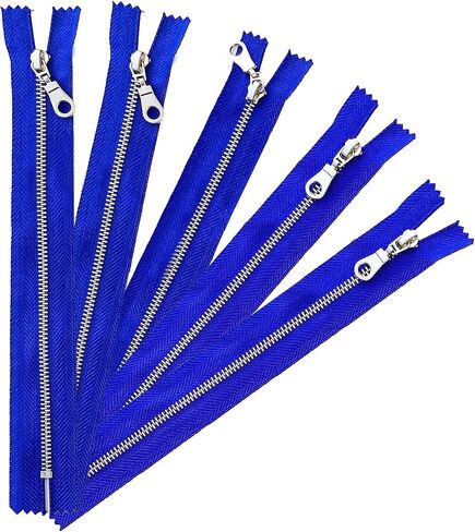 10 Pcs Black Tape Silver Metal Gauge #3 Fancy Donut Pull Zippers Close End Zippers Bulk for Sewing Crafts Bags Purse [Kyezi Design & Craft] (Light Pink, 8 inches) in Saudi Arabia