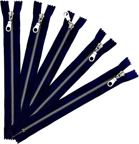 10 Pcs Black Tape Silver Metal Gauge #3 Fancy Donut Pull Zippers Close End Zippers Bulk for Sewing Crafts Bags Purse [Kyezi Design & Craft] (Light Pink, 8 inches) in Saudi Arabia