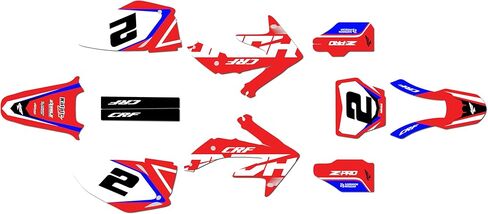 مجموعة رسومات لسيارة Honda CRF450R (2005-2008) سلسلة الطيران باللون الأحمر 16 ميل - على/قبالة الطريق - ملصق دراجة نارية للدراجة الترابية، ملصق سباق الدراجات النارية ملحقات موتوكروس بدون بلاستيك in Kuwait