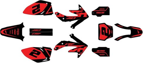 مجموعة رسومات لسيارة Honda CRF450R (2005-2008) سلسلة الطيران باللون الأحمر 16 ميل - على/قبالة الطريق - ملصق دراجة نارية للدراجة الترابية، ملصق سباق الدراجات النارية ملحقات موتوكروس بدون بلاستيك in Kuwait