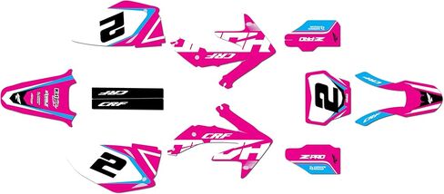 مجموعة رسومات لسيارة Honda CRF450R (2005-2008) سلسلة الطيران باللون الأحمر 16 ميل - على/قبالة الطريق - ملصق دراجة نارية للدراجة الترابية، ملصق سباق الدراجات النارية ملحقات موتوكروس بدون بلاستيك in Kuwait