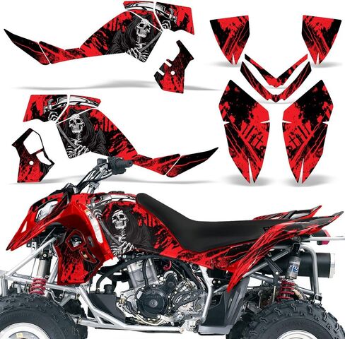 ATV Graphics kit Sticker Decal Compatible with Polaris Outlaw 500/525 2006-2008 - Reaper V2 Red in Saudi Arabia