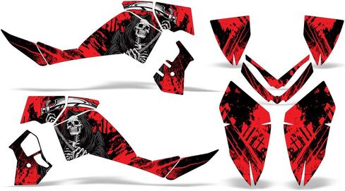 ATV Graphics kit Sticker Decal Compatible with Polaris Outlaw 500/525 2006-2008 - Reaper V2 Red in Saudi Arabia