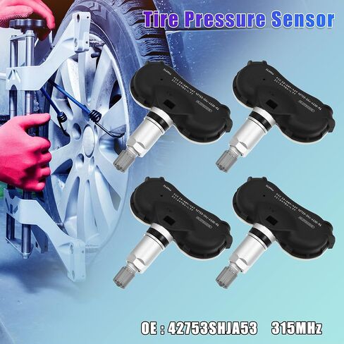 X AUTOHAUX 4 قطعة 42753SHJA53 نظام مراقبة ضغط الإطارات الاستشعار مستشعر تساوي ضغط الإطارات 315 ميجا هرتز لهوندا ريدجلاين أوديسي in Kuwait