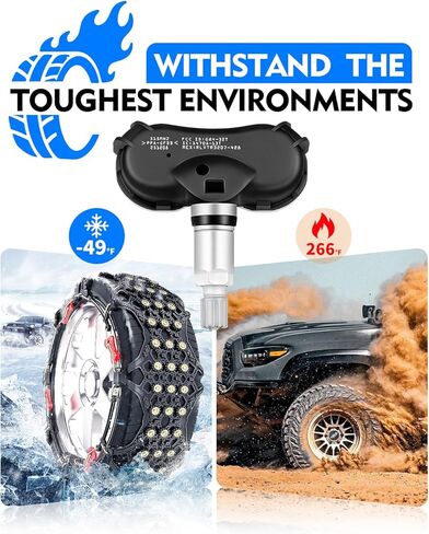 مستشعر TPMS مبرمج مسبقًا 315 ميجاهرتز لـ: -Toyota Sequoia 2008-2017، Sienna 2007-2020، Tundra 2007-2020، مستشعرات نظام مراقبة ضغط الإطارات OE # 42607-08010 4260708010 42607-0C070 (4 عبوات) in Kuwait