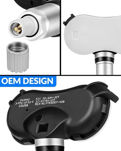 مستشعر TPMS مبرمج مسبقًا 315 ميجاهرتز لـ: -Toyota Sequoia 2008-2017، Sienna 2007-2020، Tundra 2007-2020، مستشعرات نظام مراقبة ضغط الإطارات OE # 42607-08010 4260708010 42607-0C070 (4 عبوات) in Kuwait