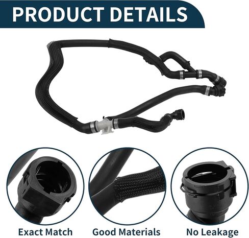 Radiator Hose Heater Hose No.17127623272 for BMW F15 Series X5 SDrive35i/xDrive35i 2014-2018 Rubber Coolant Hose Black 1 Pc in Kuwait
