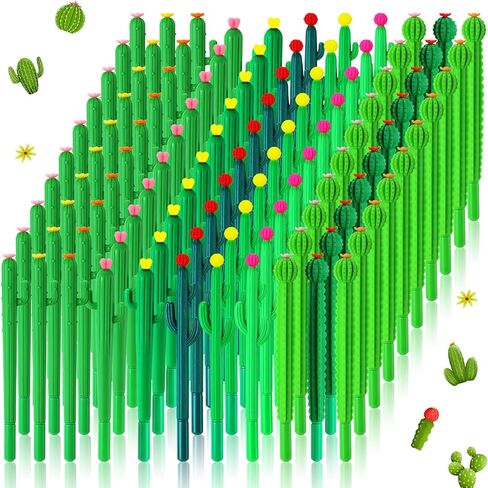 AmazingSpark 300 قطعة من أقلام الصبار السائبة على شكل صبار أقلام حبر جاف 0.5 مم حبر جل أسود قلم صبار نبات مبتكر لطيف لحفلات الهدايا المدرسية والمنزل واللوازم المكتبية الصيفية in Kuwait