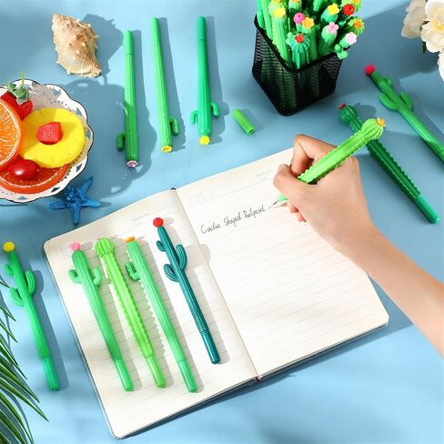 AmazingSpark 300 قطعة من أقلام الصبار السائبة على شكل صبار أقلام حبر جاف 0.5 مم حبر جل أسود قلم صبار نبات مبتكر لطيف لحفلات الهدايا المدرسية والمنزل واللوازم المكتبية الصيفية in Kuwait
