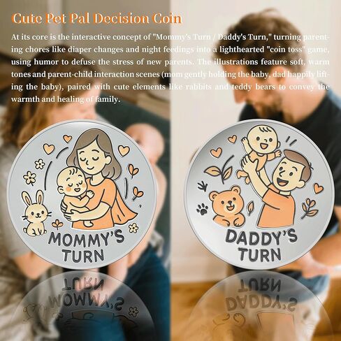 Funny New Parents Decision Coin, Double Sided Baby Gift for Mom Dad, Unique Baby Shower Pregnancy Gift for First Time Parents, Christmas Halloween Thanksgiving Gift(Cute-1Pcs) in Saudi Arabia