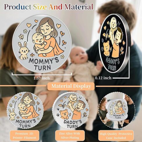 Funny New Parents Decision Coin, Double Sided Baby Gift for Mom Dad, Unique Baby Shower Pregnancy Gift for First Time Parents, Christmas Halloween Thanksgiving Gift(Cute-1Pcs) in Saudi Arabia