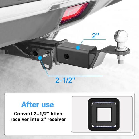 2 Inch to 1-1/4 Inch Hitch Adapter Heavy Duty Receiver Reducer Sleeve Plug in for Bike Racks Cargo Carriers Universal Trailer Hitch Reducer in Saudi Arabia