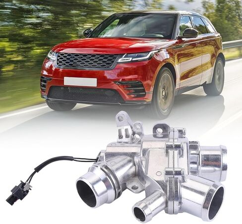Aluminum Thermostat Assembly Compatible with 2014-2016 Land Rover LR4 2014-2019 Land Rover Range Rover 2013-2020 Jaguar XF 3.0L V6 LR062498 AJ814048 in Kuwait