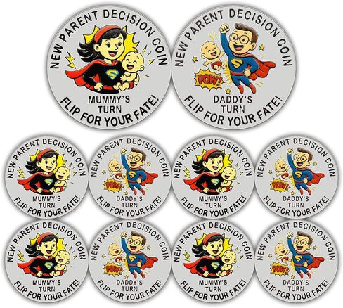 Funny New Parents Decision Coin, Double Sided Baby Gift for Mom Dad, Unique Baby Shower Pregnancy Gift for First Time Parents, Christmas Halloween Thanksgiving Gift(Cute-1Pcs) in Saudi Arabia