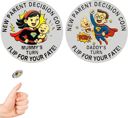 Funny New Parents Decision Coin, Double Sided Baby Gift for Mom Dad, Unique Baby Shower Pregnancy Gift for First Time Parents, Christmas Halloween Thanksgiving Gift(Cute-1Pcs) in Saudi Arabia