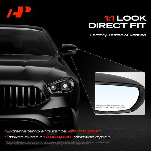 مرآة باب كهربائية جانبية للركاب من A-Premium - متوافقة مع Acura MDX 2017-2020، RDX 2019-2025 - مرآة رؤية خلفية خارجية ساخنة قابلة للطي باللون الأسود مع ضوء إشارة الانعطاف in Kuwait