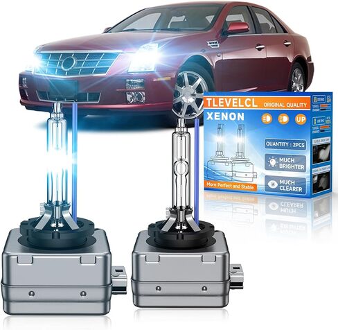 Fit for Cadillac 2003-2013 CTS 2006-2011 DTS STS 2004-2009 SRX D1S HID Xenon Headlight Bulbs, Upgraded 35W High Low Beam Bi-Xenon Light Bulb Replace, Super Bright 8000K White Blue, Pack of 2 in Saudi Arabia