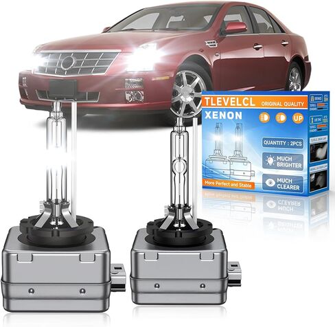 Fit for Cadillac 2003-2013 CTS 2006-2011 DTS STS 2004-2009 SRX D1S HID Xenon Headlight Bulbs, Upgraded 35W High Low Beam Bi-Xenon Light Bulb Replace, Super Bright 8000K White Blue, Pack of 2 in Saudi Arabia