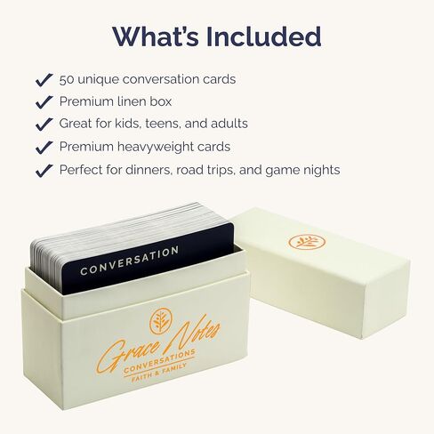 Grace Notes Conversations: Faith + Family – Christian Conversation Starter Cards for Families, 50 Faith-Based Discussion Cards, Christian, Dinner Table Questions, Family Game Night Conversation Cards in Kuwait
