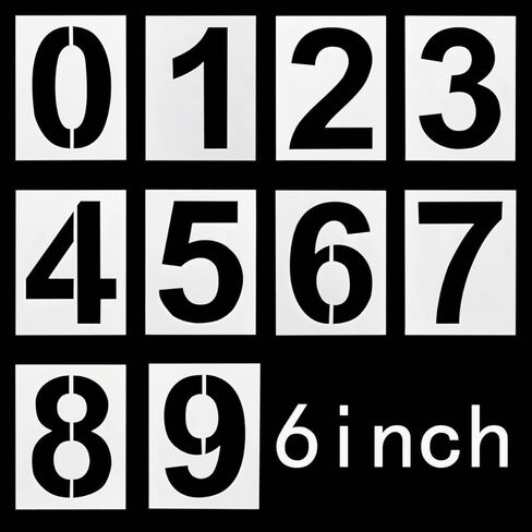 6 Inch Reusable Number Stencils 0-9, Plastic Painting Templates for Warehouse Marking, Loading Dock, Parking Space & Address Number Stencils in Saudi Arabia