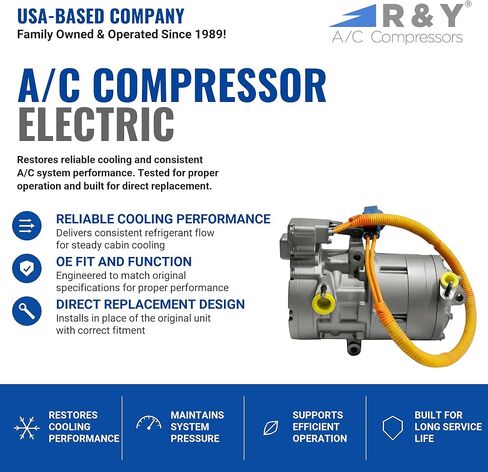 ضاغط تكييف هواء السيارات RYC AD-1456-S (يناسب طراز Tesla S 2016 و2017 و2018 و2019 و2020. يناسب فقط المركبات المبنية في 10 يوليو 2014 أو بعده!) in Kuwait