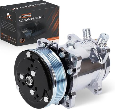 Universal Air Conditioning Compressor with 6PK Clutch Serpentine Belt 12V, Replacement for Sanden 508 5H14 SD508 Style in Saudi Arabia