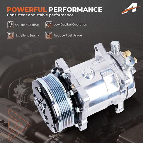 Universal Air Conditioning Compressor with 6PK Clutch Serpentine Belt 12V, Replacement for Sanden 508 5H14 SD508 Style in Saudi Arabia