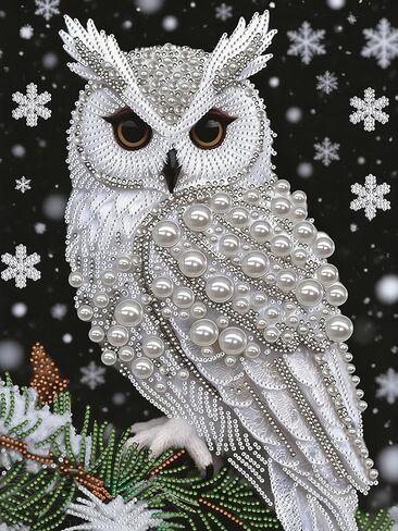SuuTang 5D Diamond Art Pearl Painting Kits for Adults, Special Shaped Owl Beaded Art Kit for Beginners, 13.8X17.8inch, DIY 3D Plastic Pearl Diamond Dots Gem Art Craft, Home Wall Decor Gift in Saudi Arabia