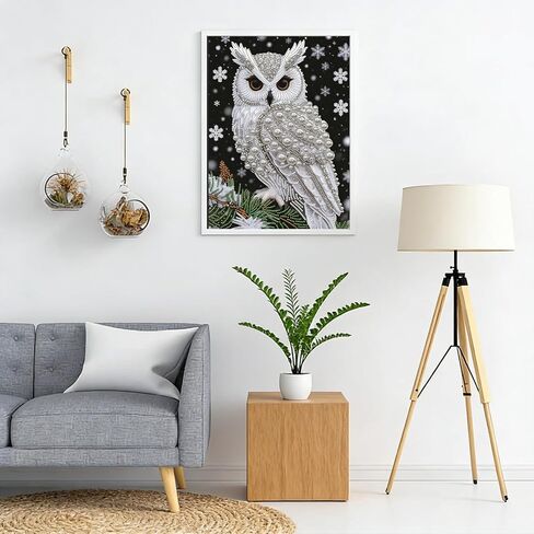 SuuTang 5D Diamond Art Pearl Painting Kits for Adults, Special Shaped Owl Beaded Art Kit for Beginners, 13.8X17.8inch, DIY 3D Plastic Pearl Diamond Dots Gem Art Craft, Home Wall Decor Gift in Saudi Arabia