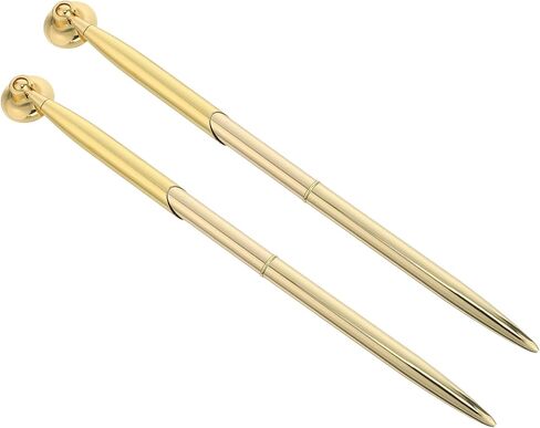 TEHAUX Gold Metal Ballpoint Pen Set with Stand 0.5mm Fine Tip Signature Counter Pen for Office Desk and Guest Book Signing for Business and Wedding Use in Kuwait