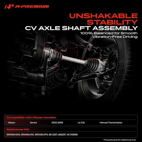 مجموعة عمود المحور A-Premium CV متوافقة مع Nissan Sentra 2002 2003 2004 2005 2006 L4 2.5L، ناقل الحركة اليدوي، جانب الركاب الأمامي الأيمن in Kuwait