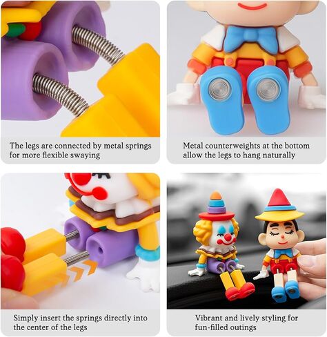 Shaking Feet Figurine, Swinging Feet Pinocchio Car Dash Decor Shaking Legs Man Air Vent&Monitor Decoration Funny Car Interior Accessories for Women (B) in Saudi Arabia