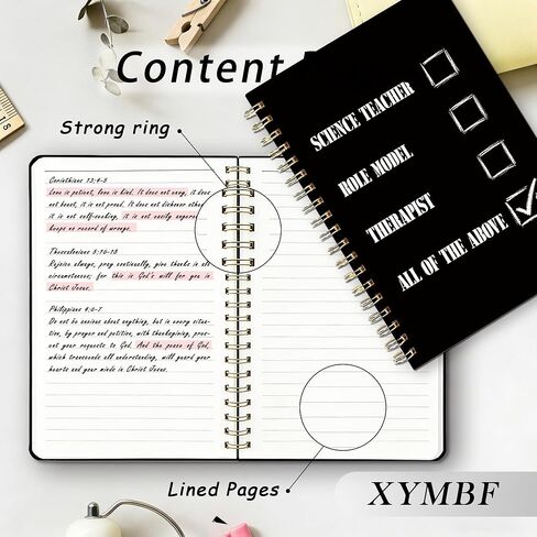 XYMBF مجلة دفتر مدرس العلوم المضحكة، دفاتر هدايا تقدير مدرس العلوم للعمل، مجلة هدايا العلوم للمعلمين، دفتر ملاحظات حلزوني بغلاف مقوى 5.5 × 8.3 بوصة in Kuwait