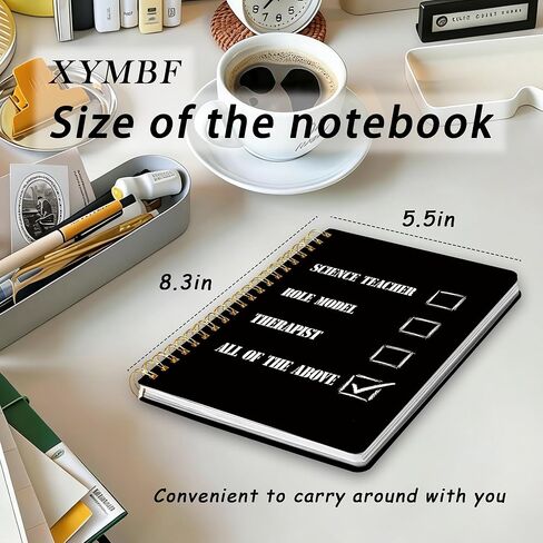 XYMBF مجلة دفتر مدرس العلوم المضحكة، دفاتر هدايا تقدير مدرس العلوم للعمل، مجلة هدايا العلوم للمعلمين، دفتر ملاحظات حلزوني بغلاف مقوى 5.5 × 8.3 بوصة in Kuwait